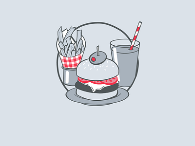 Tasty Food app branding burger food fries illustration litlist lunch olive recommendations shake