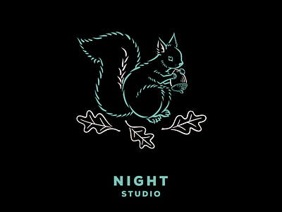 Night Studio: Prepare autumn branding chicago design fall hand drawn illustration logo nut squirrel