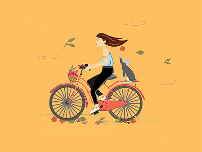 Happy Mondays autumn bike cat cycle girl happy monday