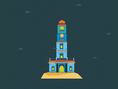 The clock tower architecture illustration india tower travel vector