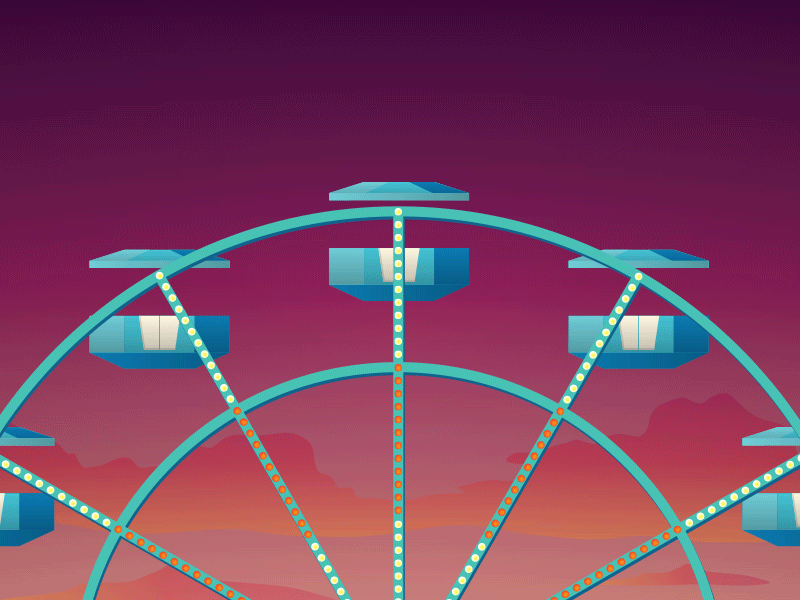 Happy Ferris Wheel Day! animation blue colorful design digital gif graphic holiday image orange ui ux
