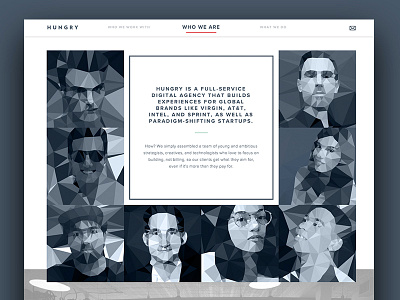 How We Are Hungry app design digital flat grey illustration interaction site team ui ux website