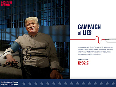 Deceitful Donald blue campaign concept design flat interactive president trump ui ux webdesign white