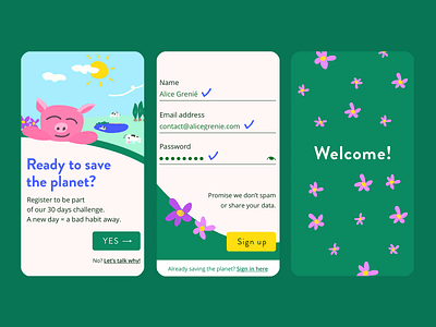 Sign up to save the planet! – Daily UI 001