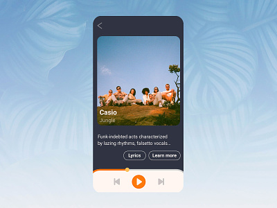 Music Player – Daily UI 009 dailyui jungle music music app music player player product design song ui