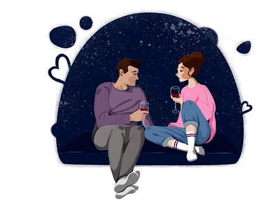 A Date adobe photoshop digital illustration illustration man and woman romantic