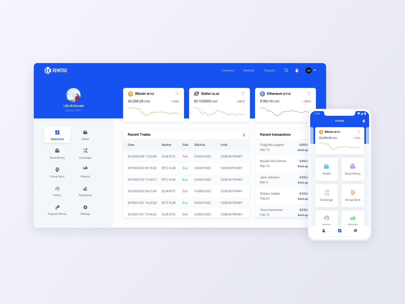 Money Transfer and Exchange  App UI/UX Design by Mohammad Qaimari