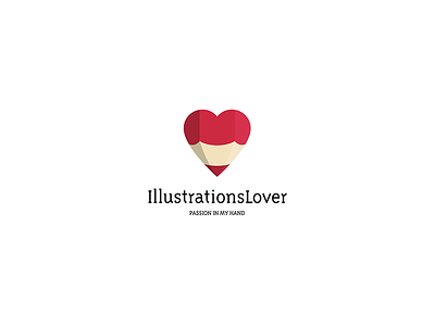 Illustrations Lover logo brand design flat heart icon identity illustration logo mark pencil type vector