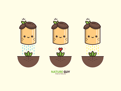 Nature guy - this is the life filled guy icon illustration life love nature outline plant water