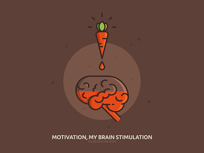 Motivation, my brain stimulation brain brown carrot filled icon motivation orange outline