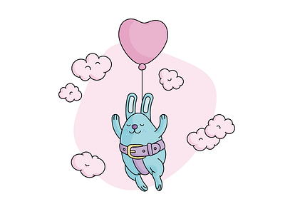 Rabbit in love illustration