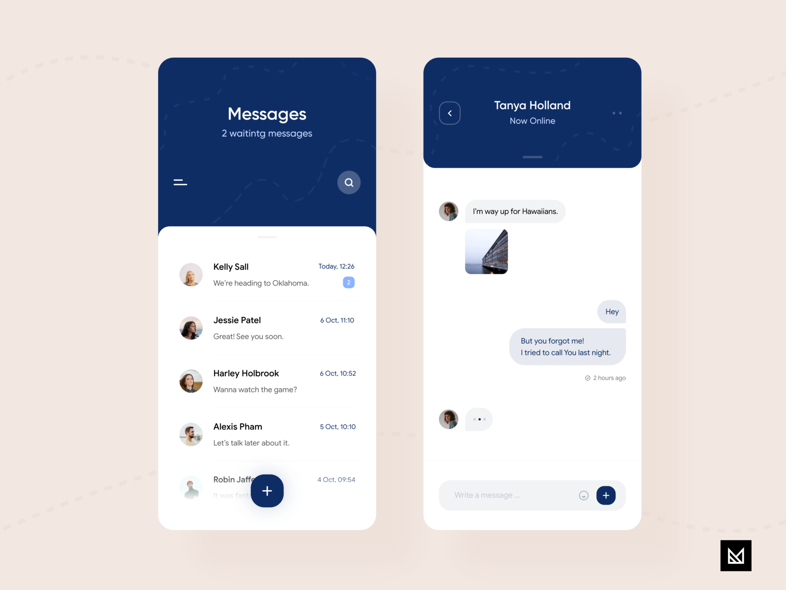 Message App by Em on Dribbble