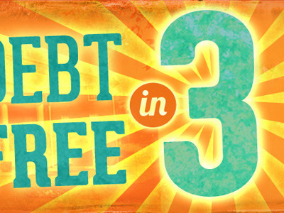 Debt Free In 3 web banner logo type web