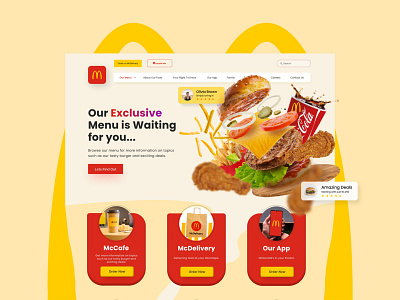 Mcdonalds UI Redesign - FastFood Landing Page design graphic design il illustration typography ui ux vector