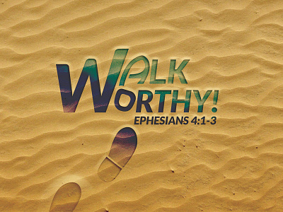 Walk Worthy footprint logo sand