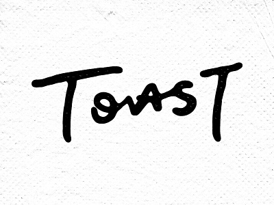 Toast hand drawn lettering script toast type typography wip