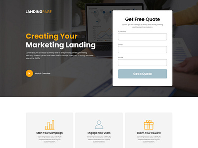 Landing Page For Marketing Business app design business business landing page clean landing page design figma first page design illustration landing page landing page ui design logo marketing ui ui design user ecperiance user experience web page design website design