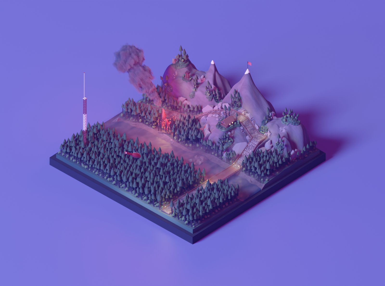 Forest fire by Kirill Phoenix on Dribbble