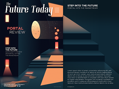 Portal 3 2d editorial futuristic illustration magazine