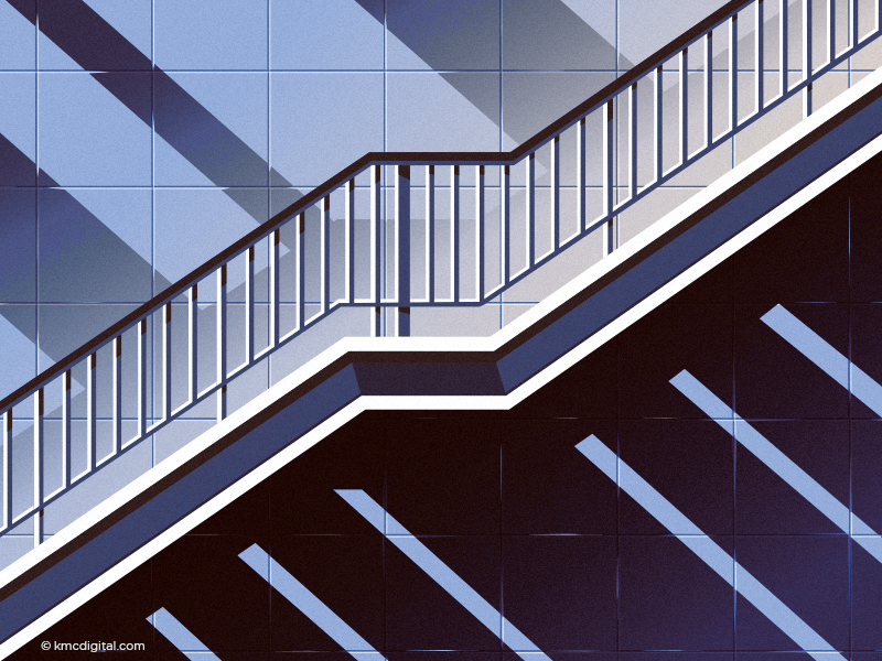 Spirit of the staircase tiles interior building architecture stairs stairway staircase vector illustration 2d
