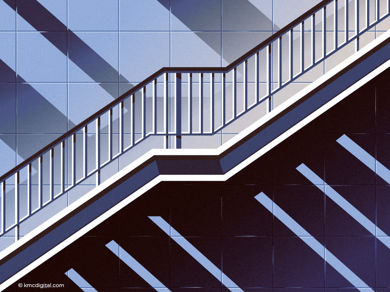 Spirit of the staircase 2d architecture building illustration interior staircase stairs stairway tiles vector