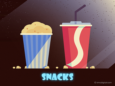 Cinema Snacks 2d cinema cups editorial editorial illustration graphics illustration illustrator snacks straw vector