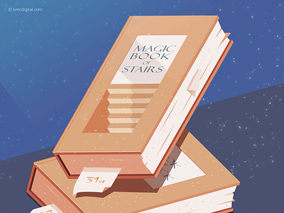 Magic Book of Stairs 2d books design editorial graphics illustration illustrator magic magical staircase stairs vector