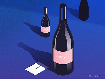 'Midnight' Illustration 2d 2d illustration bottle bottle design event event artwork illustrate illustration illustration art illustrator isometric isometric design isometric illustration midnight party reflections vector