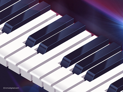 'Key Moments' Illustration 2d classical music concert editorial flat design illustration illustrator isometric isometric art keyboard music music art musical instrument pianist piano piano keys poster art synthesizer vector
