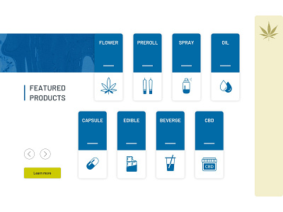 Featured cannabis product exploration flat illustration ui web