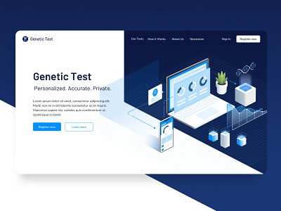 Genetic Test Landing Page Exploration illustration ui web