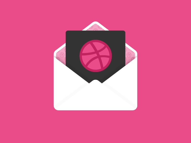 dribbble Invite Giveaway animation contest dribbble flat gif invites letter pink