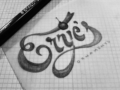 Ernie's Ornament Sketch christmas font lettering logo typography