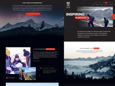 Aiglon College Switzerland college dark design desktop graphic design homepage landing page mountain school ui web website