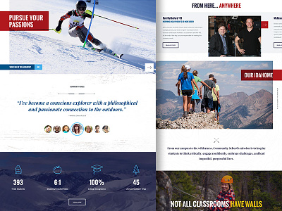 Community School desktop high school hiking homepage outdoor school ski skiing snow webiste