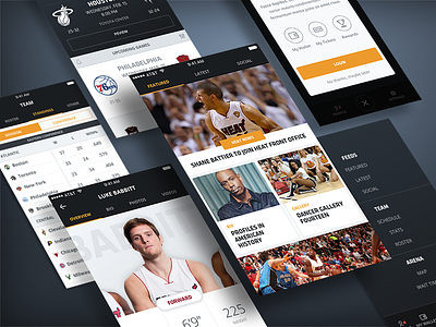 Miami HEAT ios app redesign app basketball feed ios player scores sport sports stats team