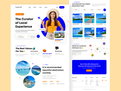 Website design: Travelling Services Landing Page Website branding graphic design logo ui