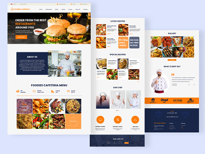 Landing Page - Foodies cafeteria branding graphic design logo ui