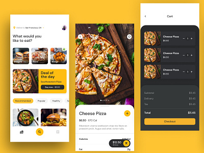 Food App Design app graphic design ui ux