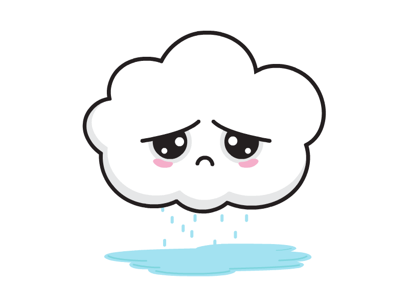 Cloudy with a chance of rain 🌧 character cloud cute cute cloud cute eyes design fluffy illustration rain sad