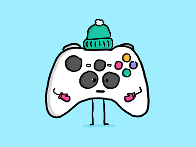 Press start 🎮 character cute design drawing game illustration remote xbox