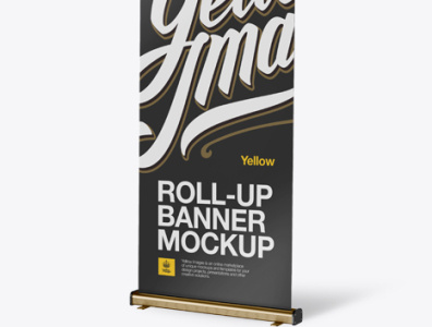 Download Psd Mockup Roll-up Banner Mockup - Halfside View branding design illustration logo