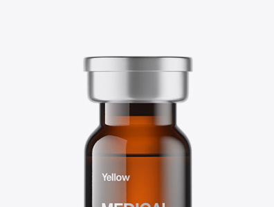 Download Psd Mockup Amber Glass Medical Ampoule Mockup HQ