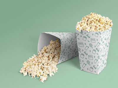 Cinema Popcorn graphic design illustration packaging