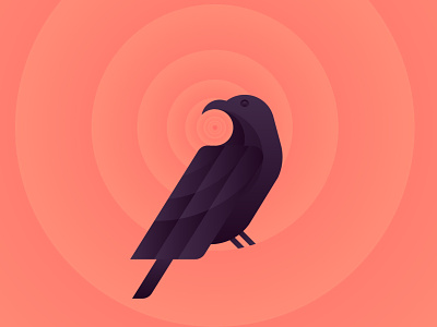 Raven bird dark goldenratio illustraion spooky