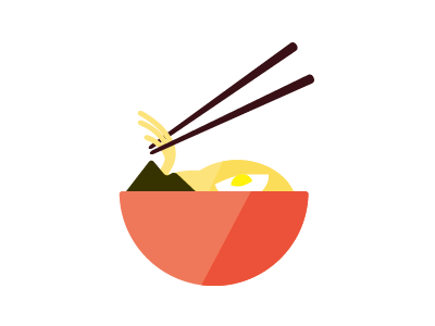 Ramen flat food illustration ramen