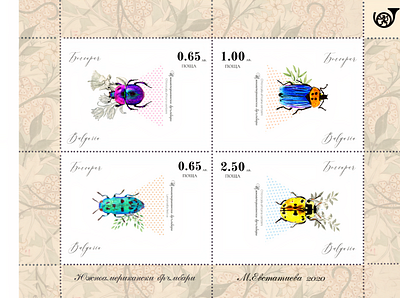 Postage stamps / Latin-American insects graphic design insects stamps