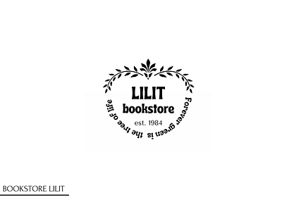 Vintage bookstore branding / black ink logo