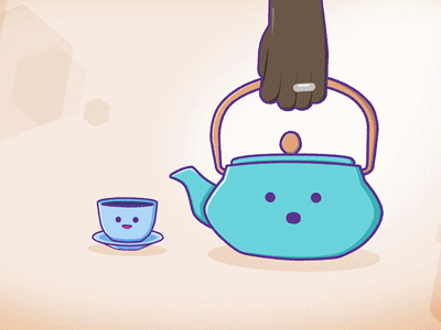 Tea Time after effects animation character design cute illustrator kawaii tea teacup teapot