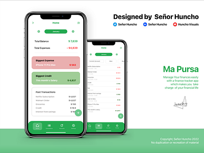 Personal Finance Mobile app UI - Ma Pursa